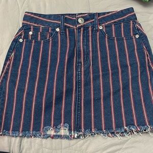 American Eagle Striped Mini Skirt